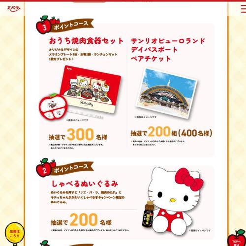 ハローキティと焼肉パーティー プレゼントキャンペーンの詳細