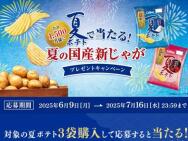 夏の国産新じゃがプレゼントキャンペーン　夏の国産新じゃが＋夏ポテト、Amazonギフトカード(1,000円分)≪1,500名≫